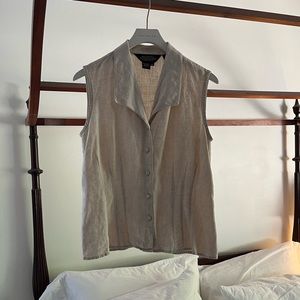 J. Peterman Vintage 1990s Tan Linen Vest